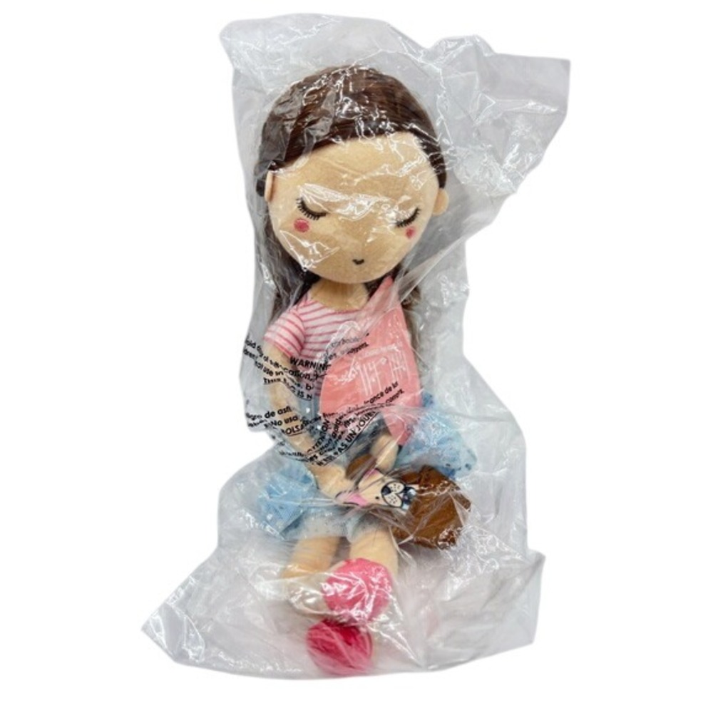 Aurora Little Lilly Plush Rag Doll French Bulldog Basket Purse New In Bag 12 In